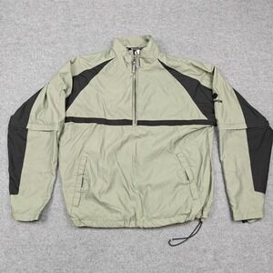 Sunice Weather Jacket Mens Small Green Check 1/2 Zip Golf Windbreaker Pullover